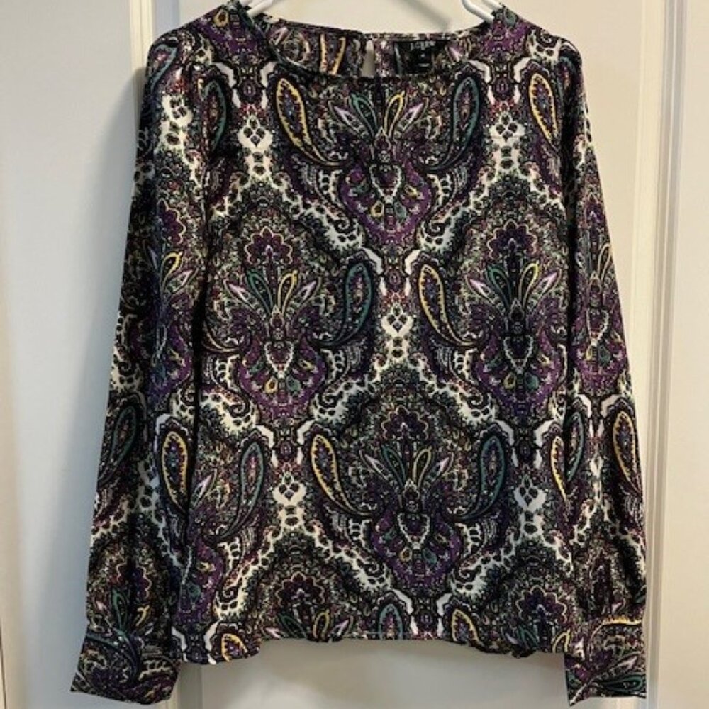 J. Crew Paisley Purple Blouse sz Medium
